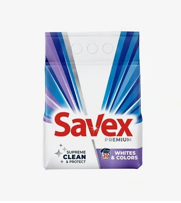 Detergent automat de rufe pudra Savex WHITES & COLORS 2kg 